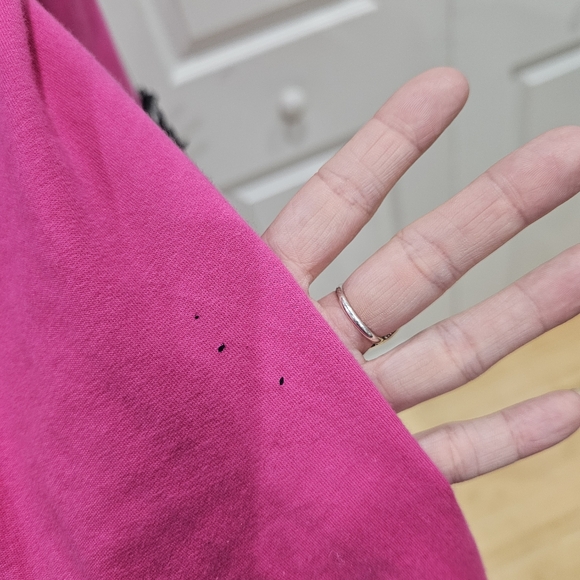 Rare Jessica Louise Pink Punk Patch Black White Striped Ear Zip Hoodie M - Picture 8 of 12